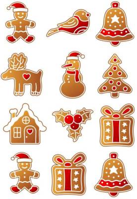 Фетр с рисунком "Имбирные прянички - 4"