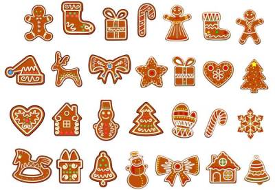 Фетр с рисунком "Имбирные прянички - 6"