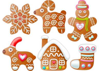 Фетр с рисунком "Имбирные прянички - 1"